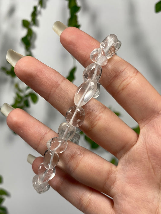 Clear Quartz Tumbled Bracelet