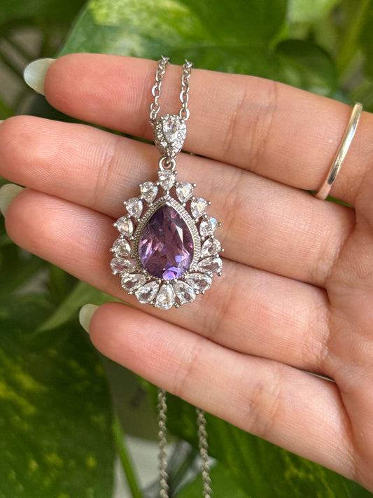 Amethyst & White Topaz Necklace