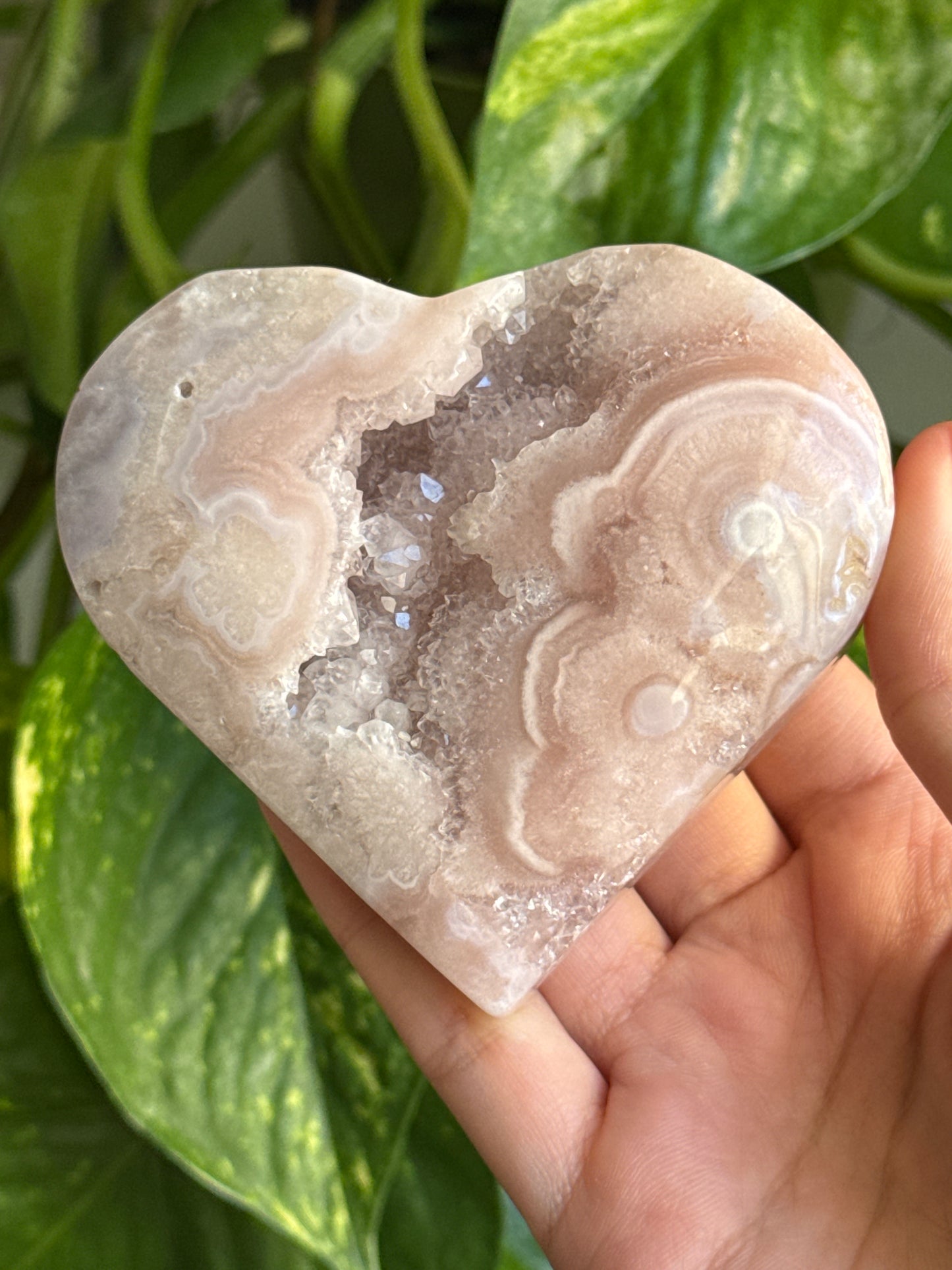 Druzy Pink Amethyst Heart