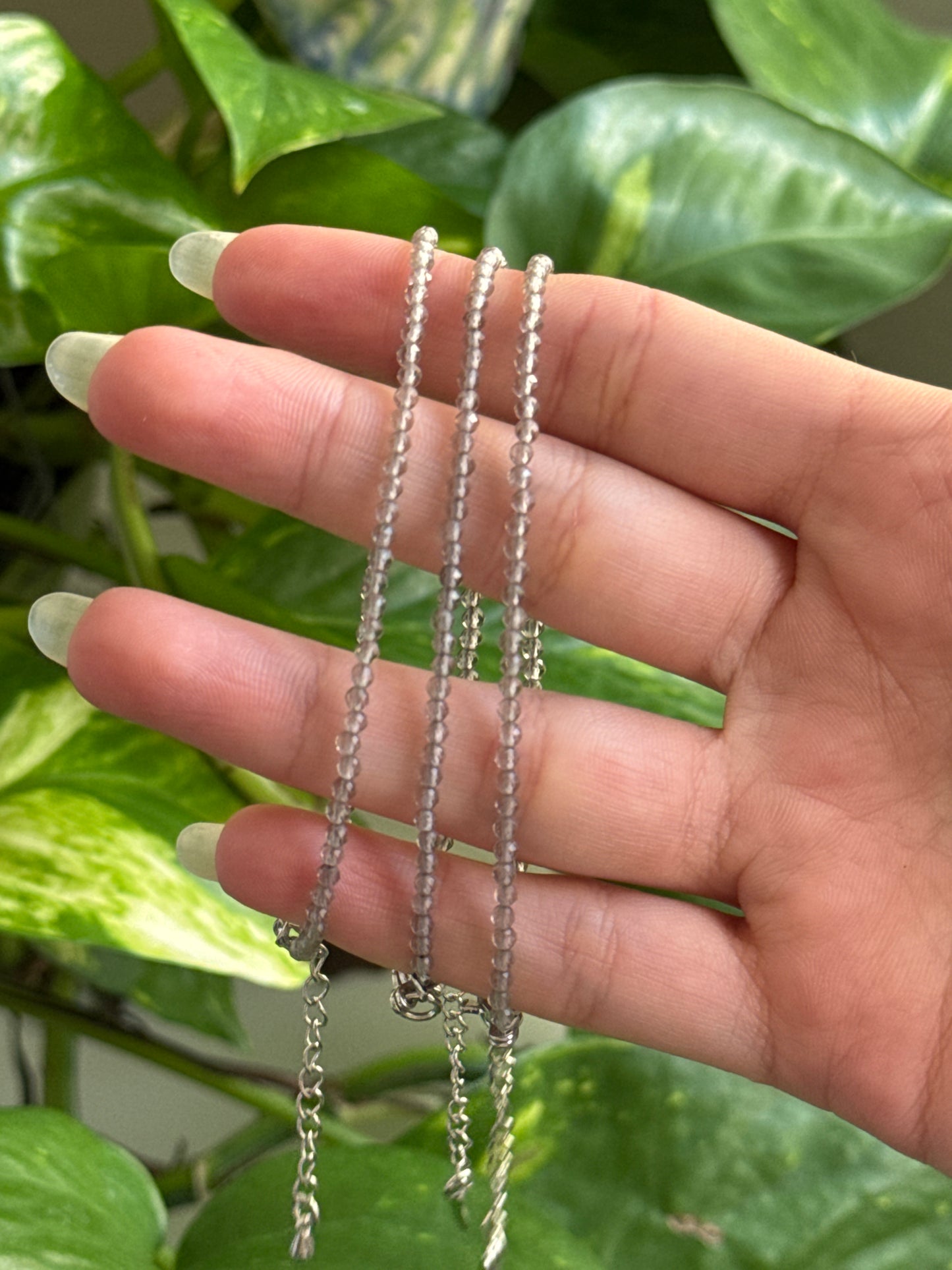 Iolite Adjustable Dainty Faceted Bracelet