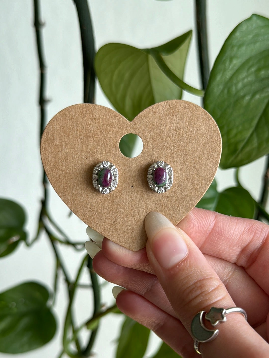 Ruby & Zoisite Earrings