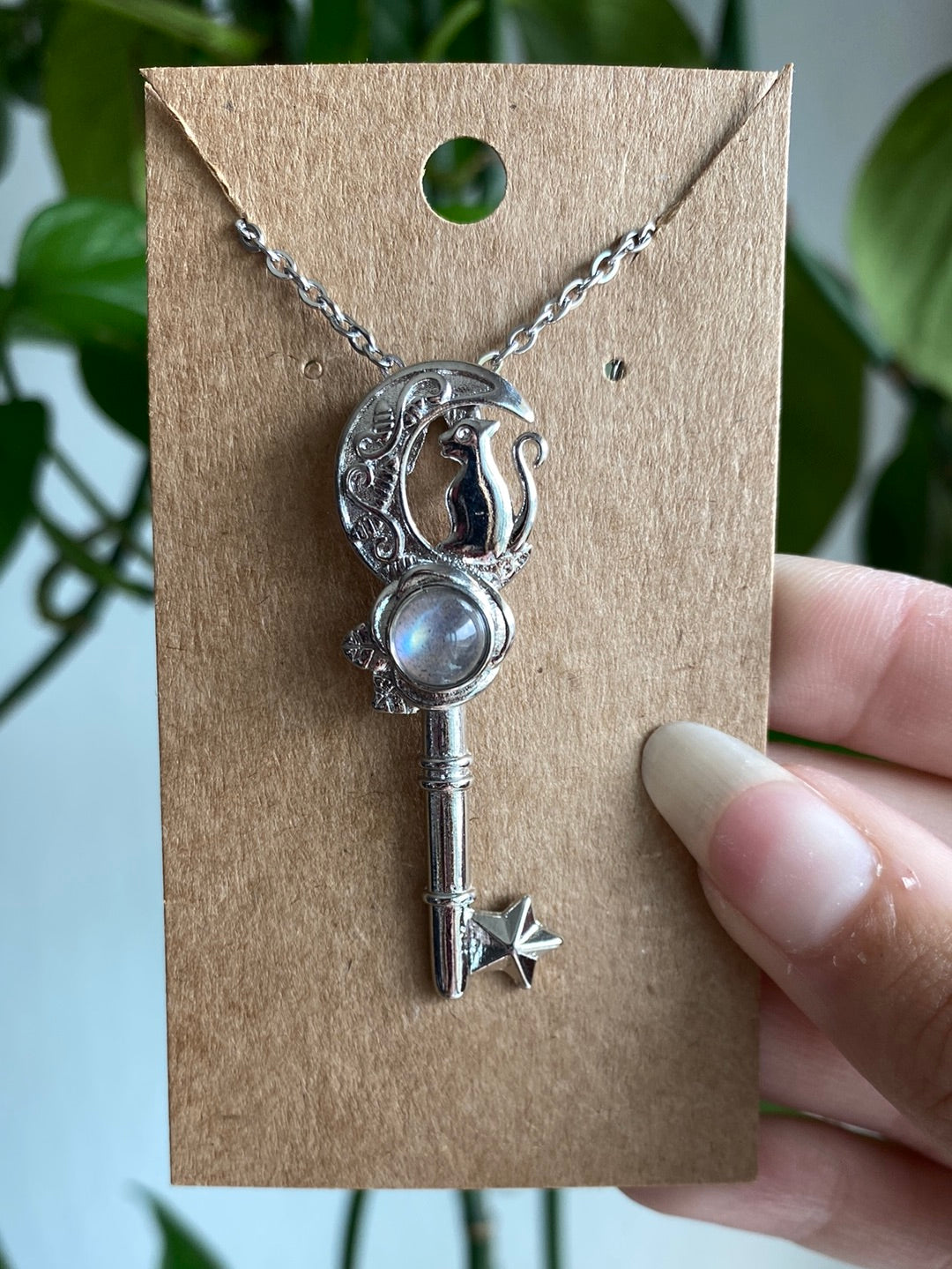 Kitty Moon Key Labradorite Necklace