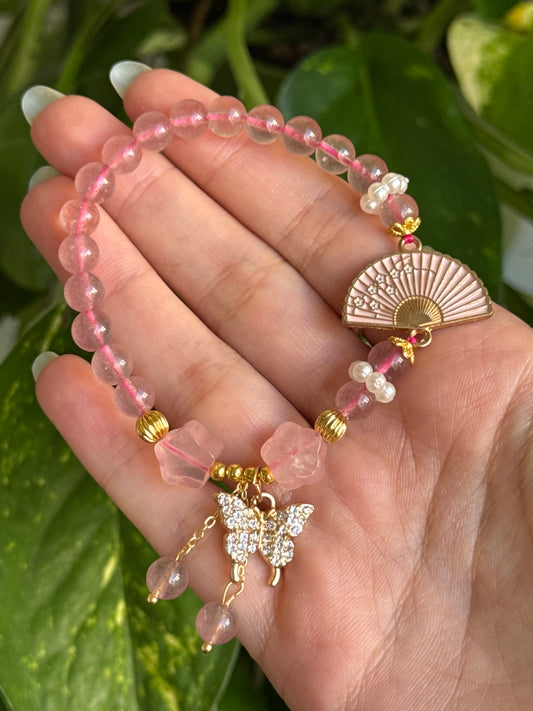 Strawberry Quartz & Rose Quartz Bracelet