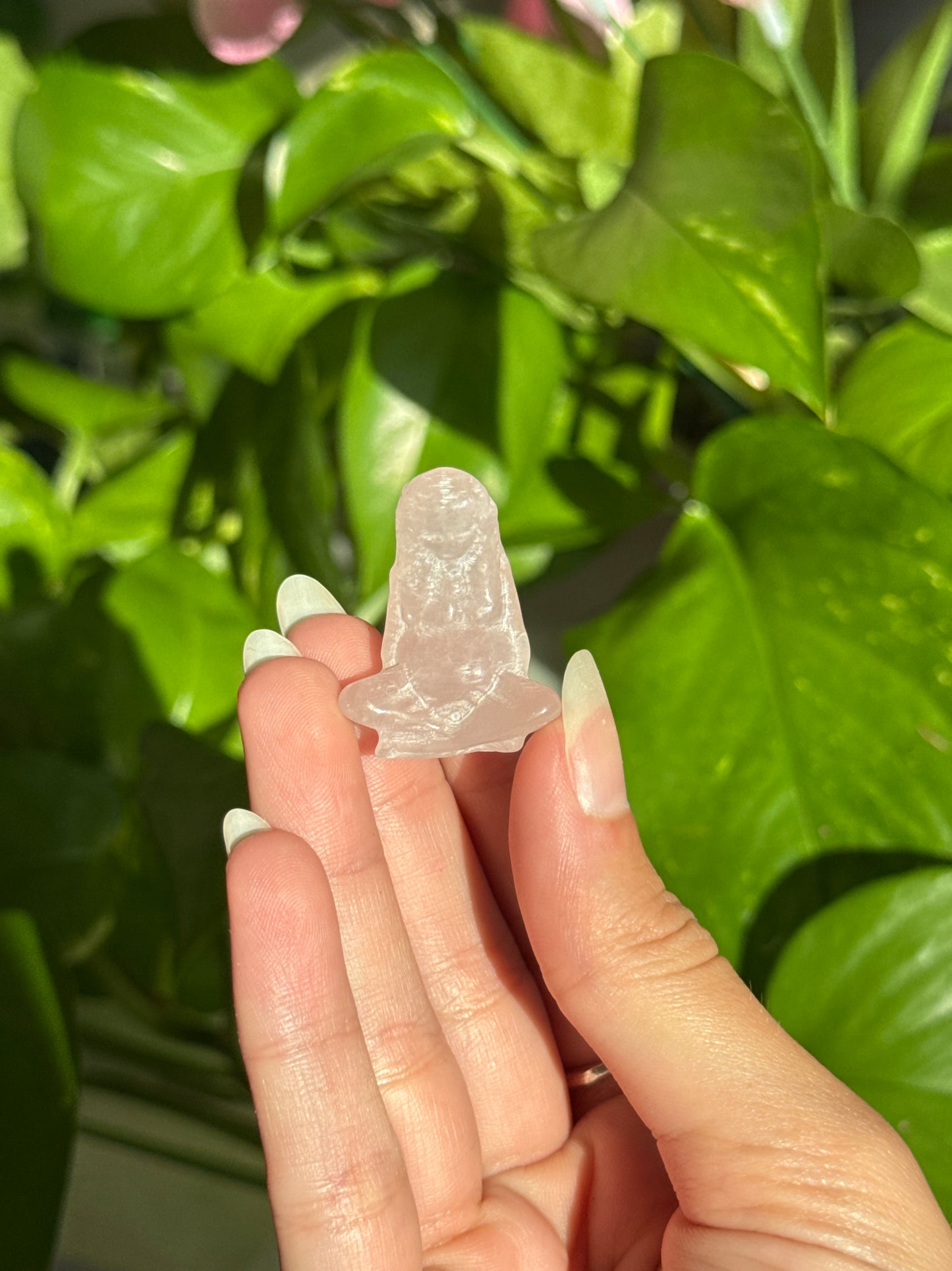 Rose Quartz Gaia Carving