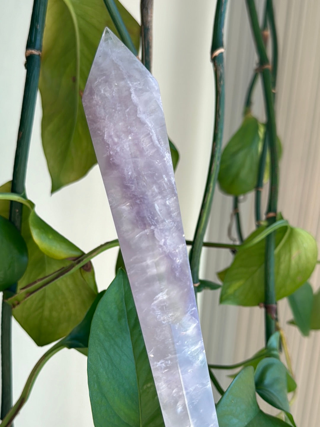 11” Lavender Fluorite Wand With Mica