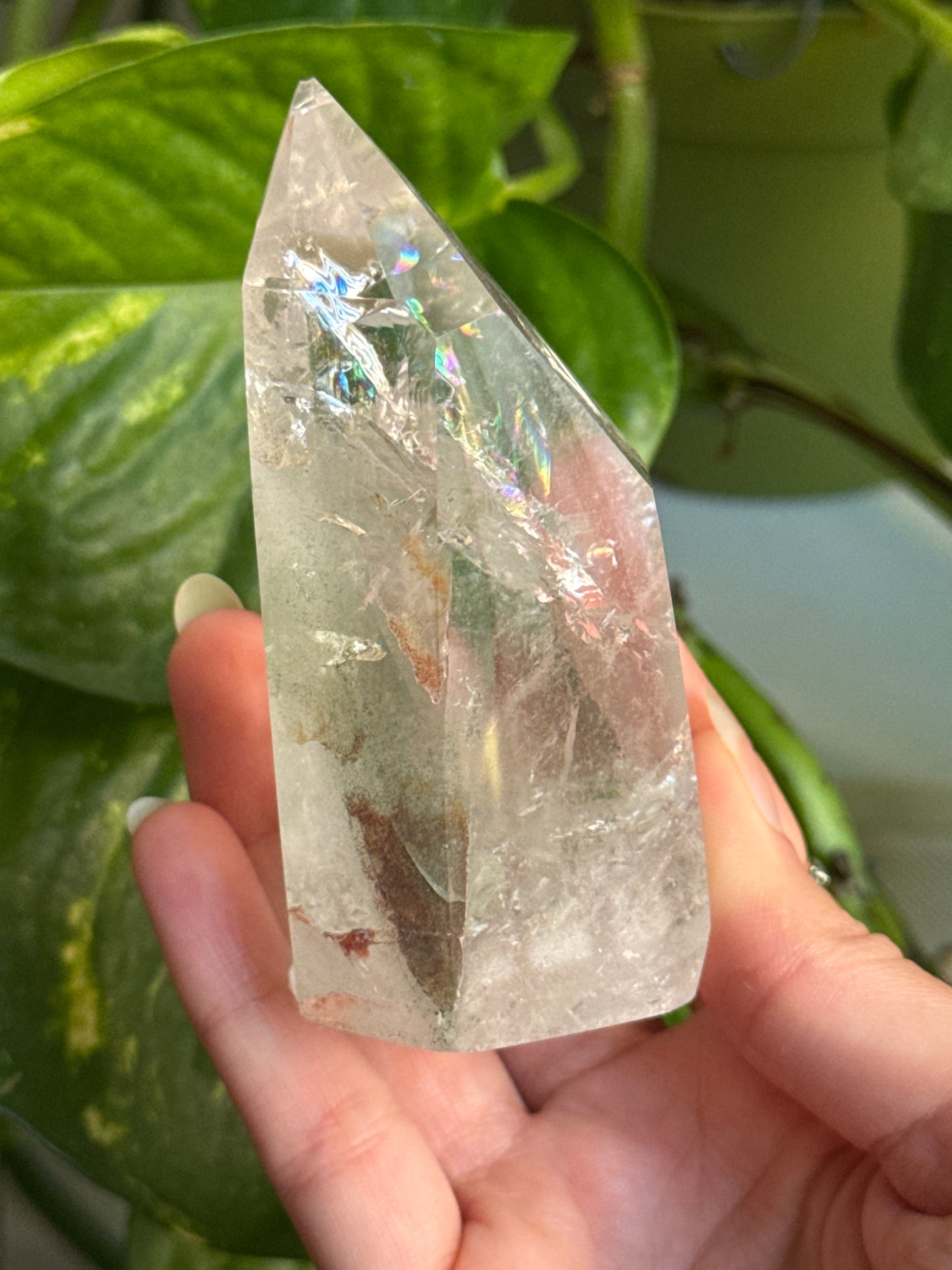 Garden Quartz Tower With Rainbows