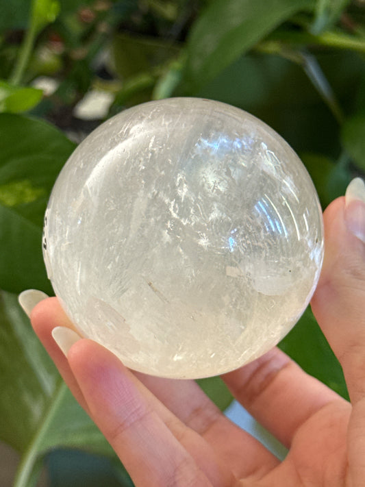 Flashy Optical Calcite Sphere 65mm *see vid for rainbows*