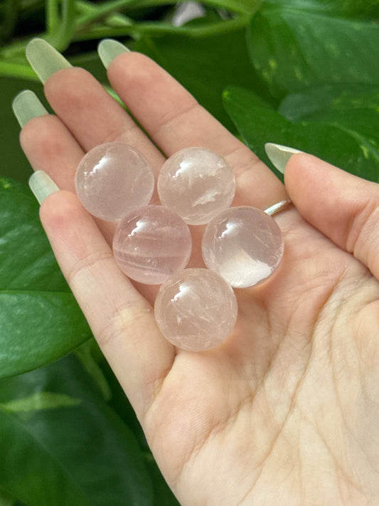 Star Flash Rose Quartz Mini Sphere