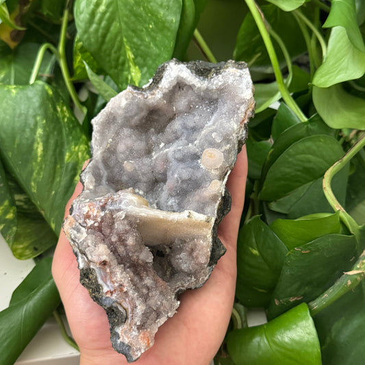 Galaxy Amethyst with Calcite Specimen