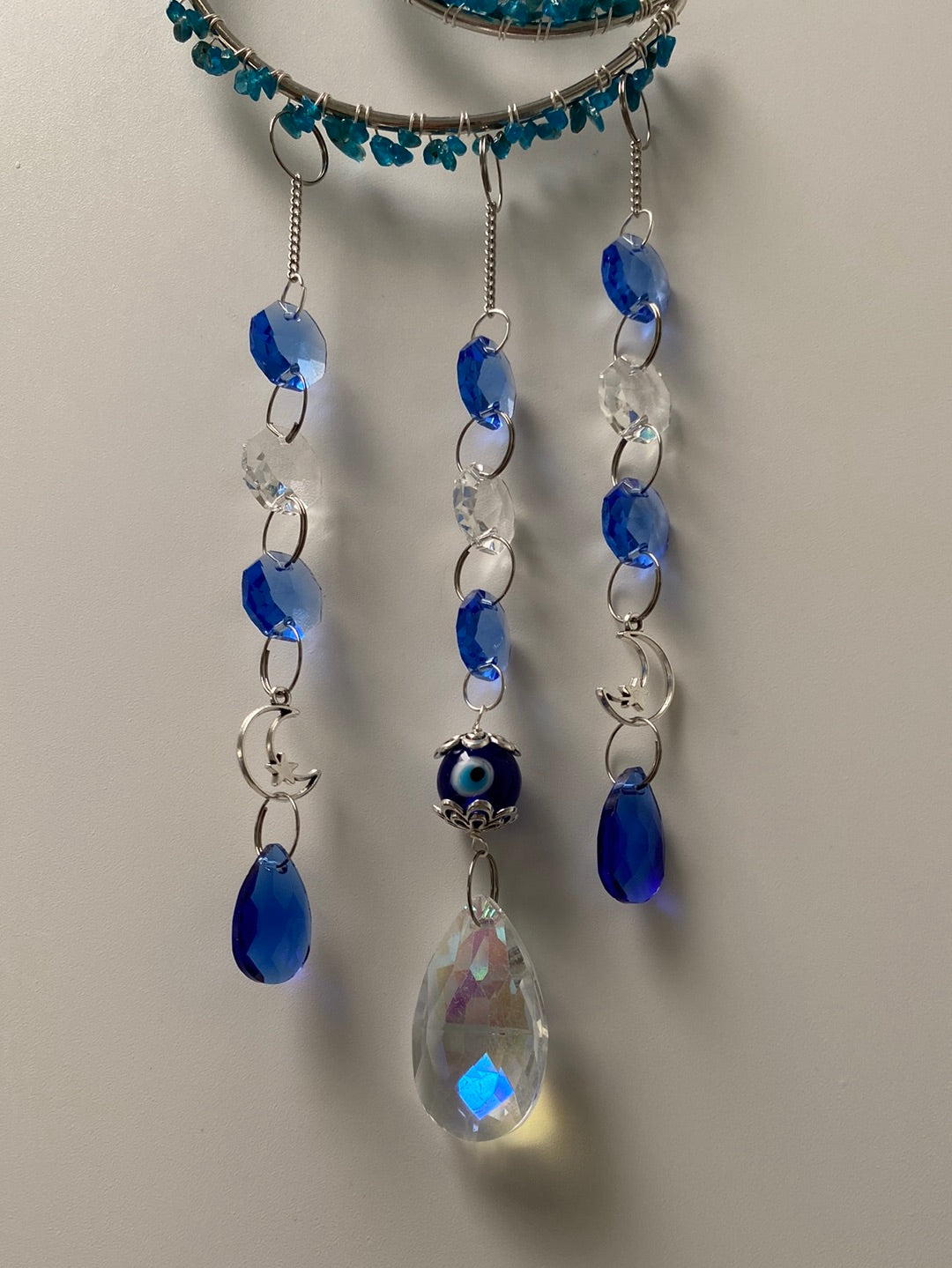 Blue Apatite Evil Eye Suncatcher