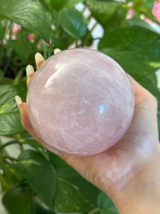 Star Flash Rose Quartz Sphere