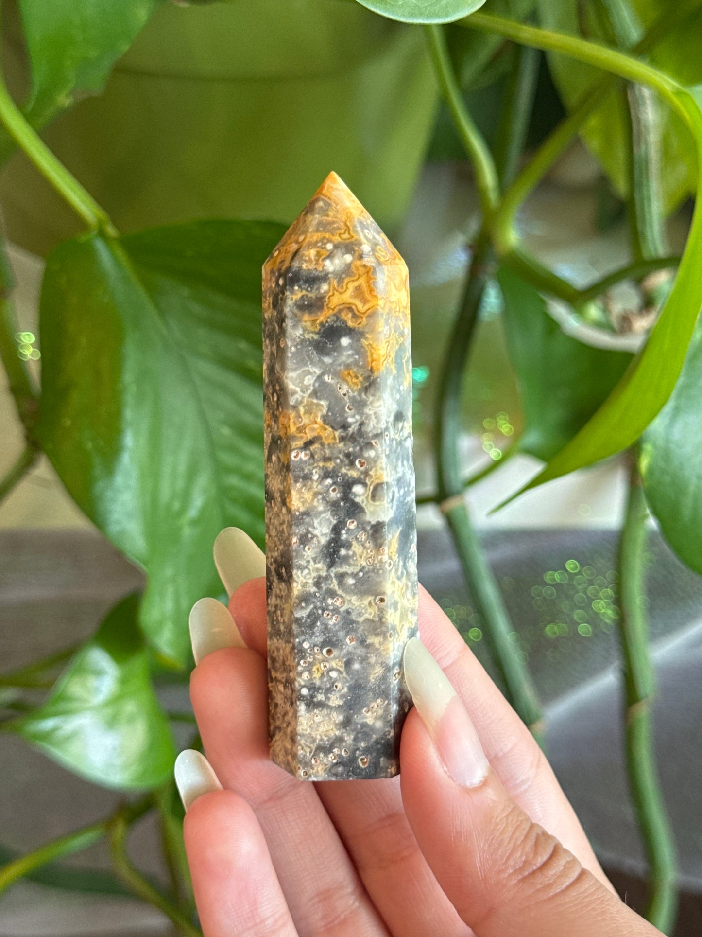 Unique Banded Bumble Bee Jasper Tower