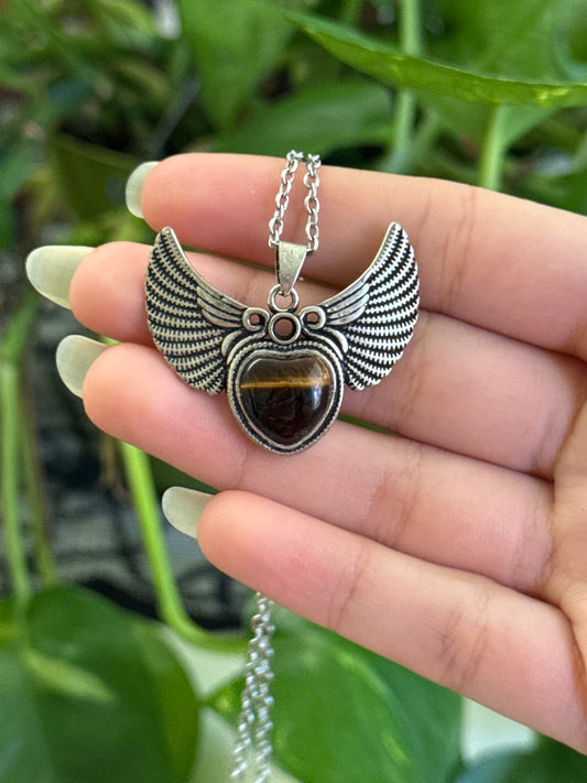 Tigers Eye Heart Necklace