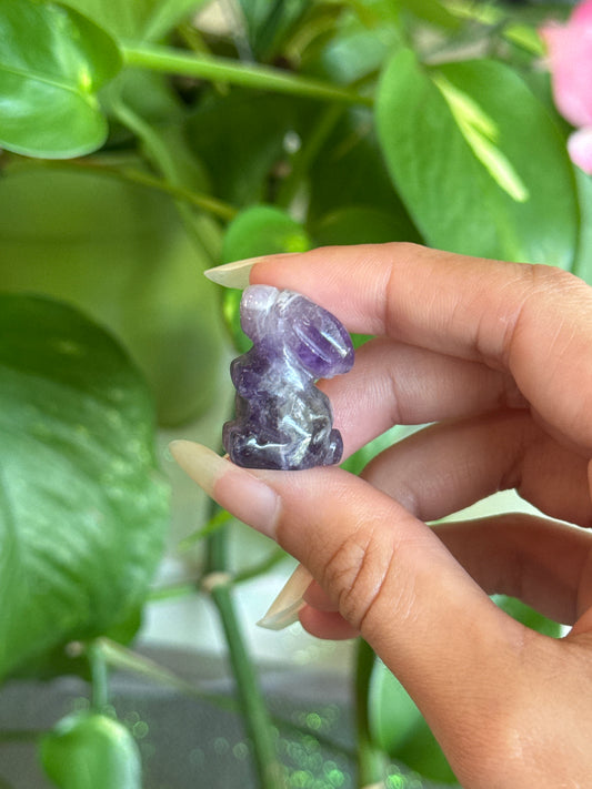 Amethyst Bunny Carving