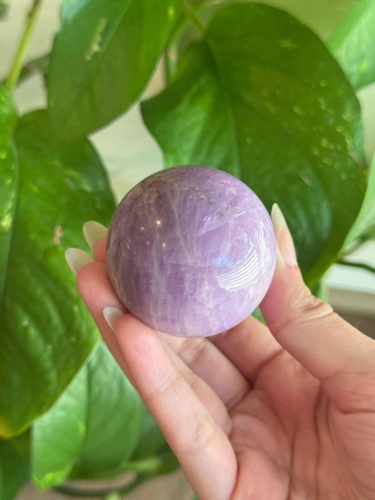 Kunzite Sphere with Cats Eye Sheen A