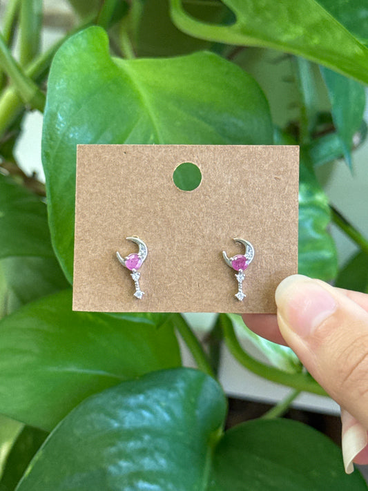Pink Topaz Magic Wand Earrings