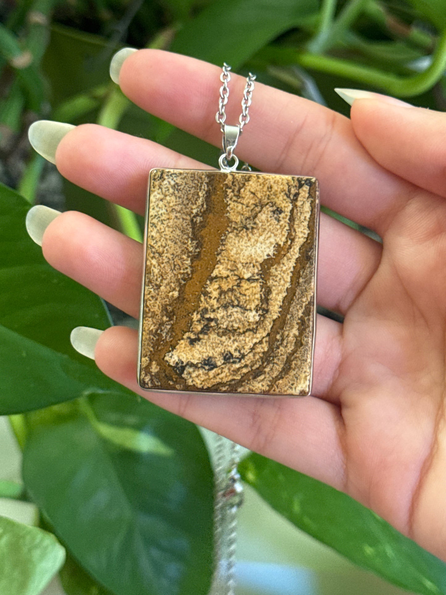 Statement Picture Jasper Necklace