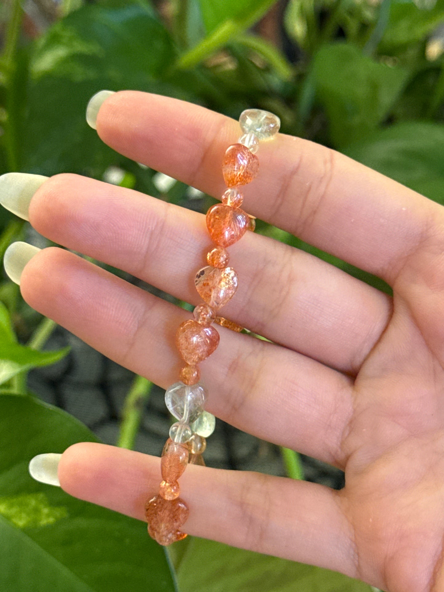 Super Sparkly Arusha Sunstone Heart Bracelet *see vid for flash*