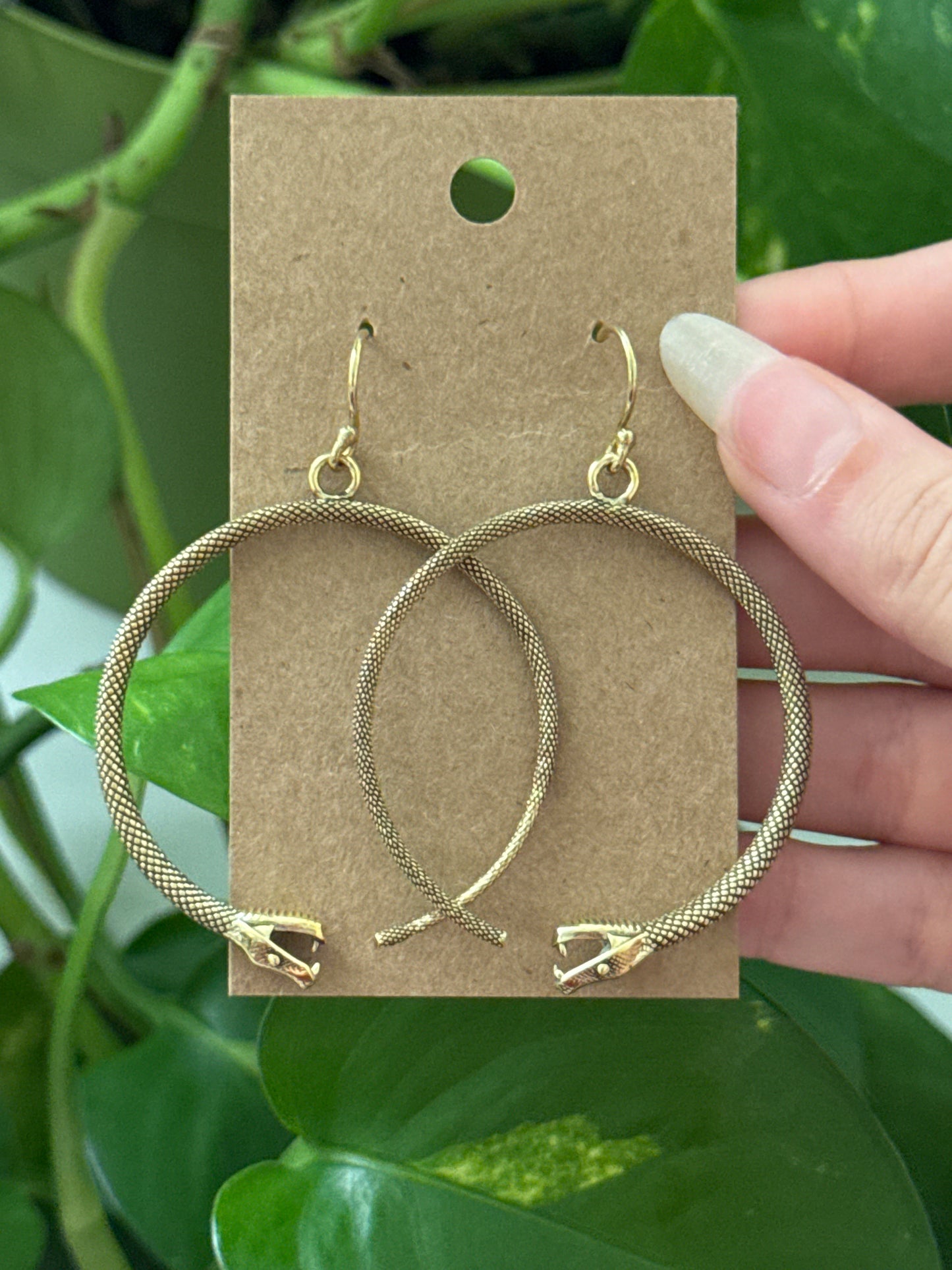 Snake Gold Hoop Earrings