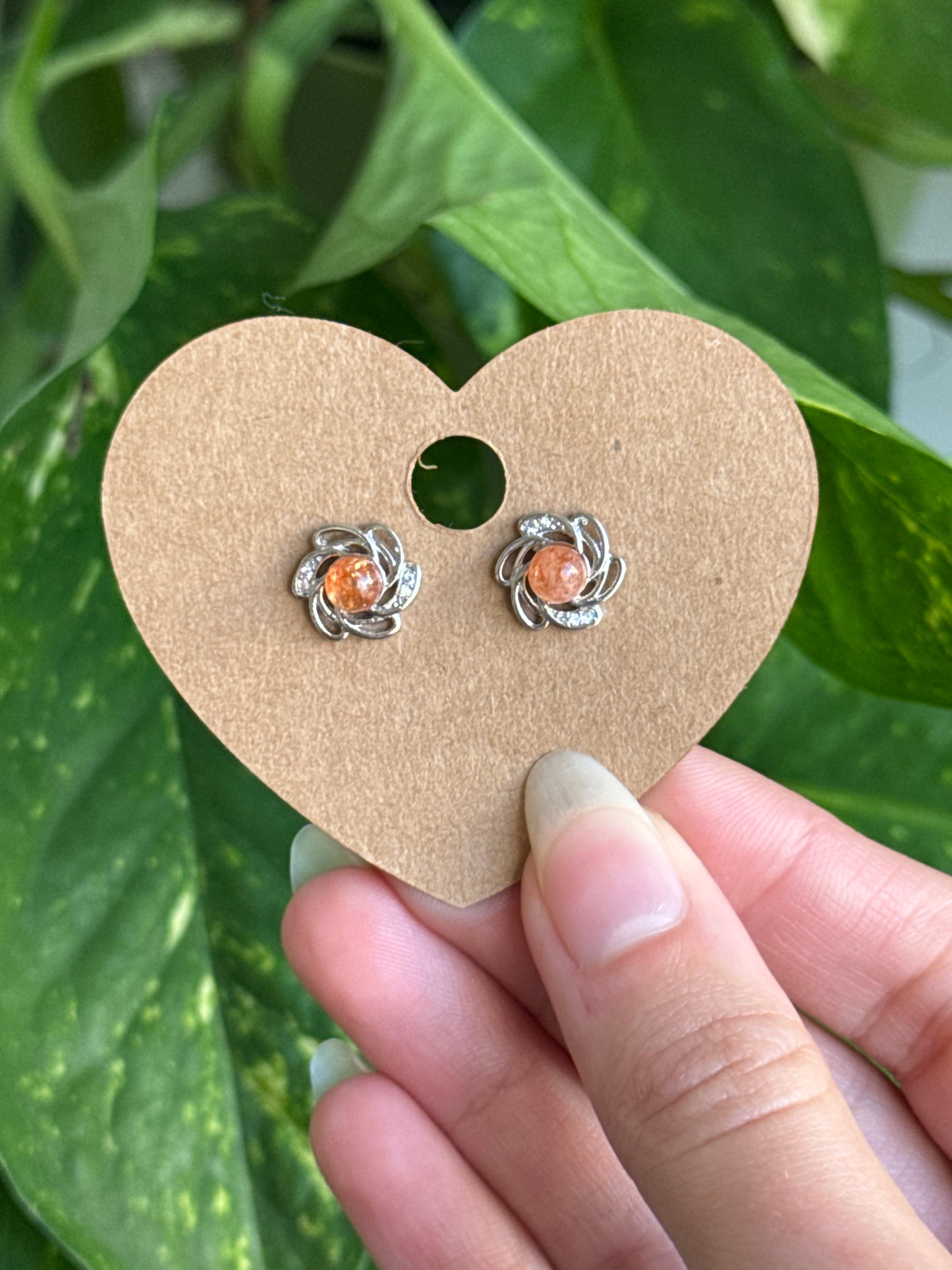 Sunstone Stud Earrings