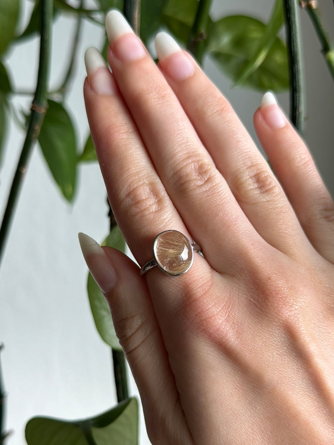 High Grade Gold Rutile in Quartz Adjustable Ring B