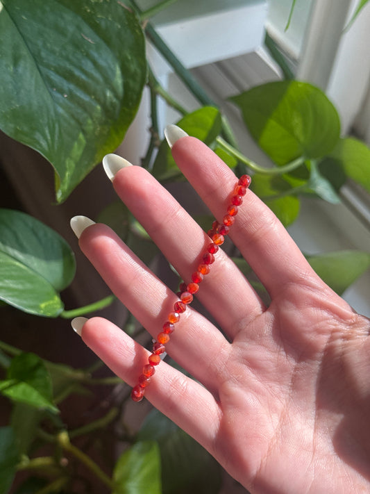 Carnelian Dainty Faceted Bracelet