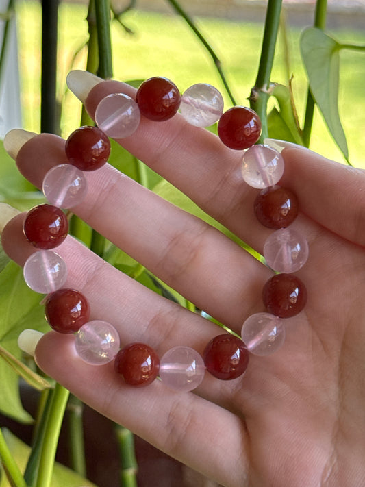 Rose Quartz & Carnelian “Kyo” Bracelet