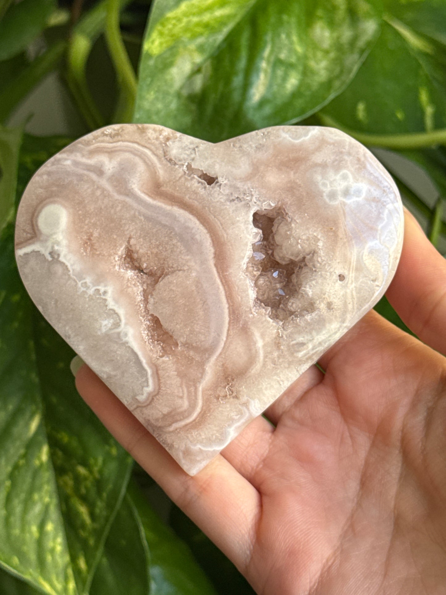 Druzy Pink Amethyst Heart