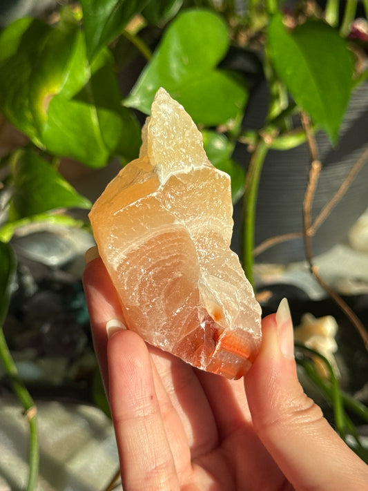 Peachy Banded Tri-Color Mexican Calcite B