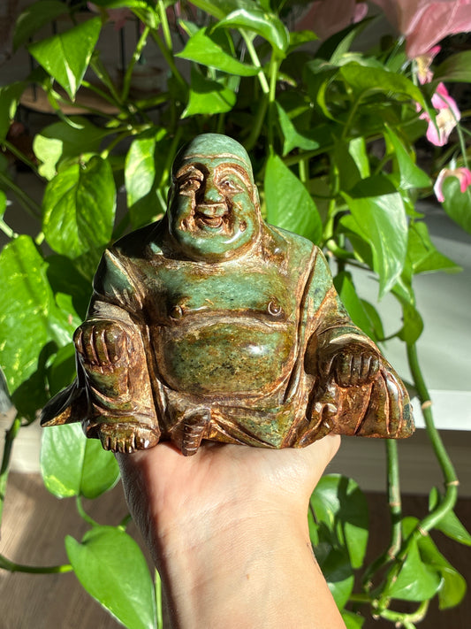 Large Antique Jade Hand Carved Meditating Buddha