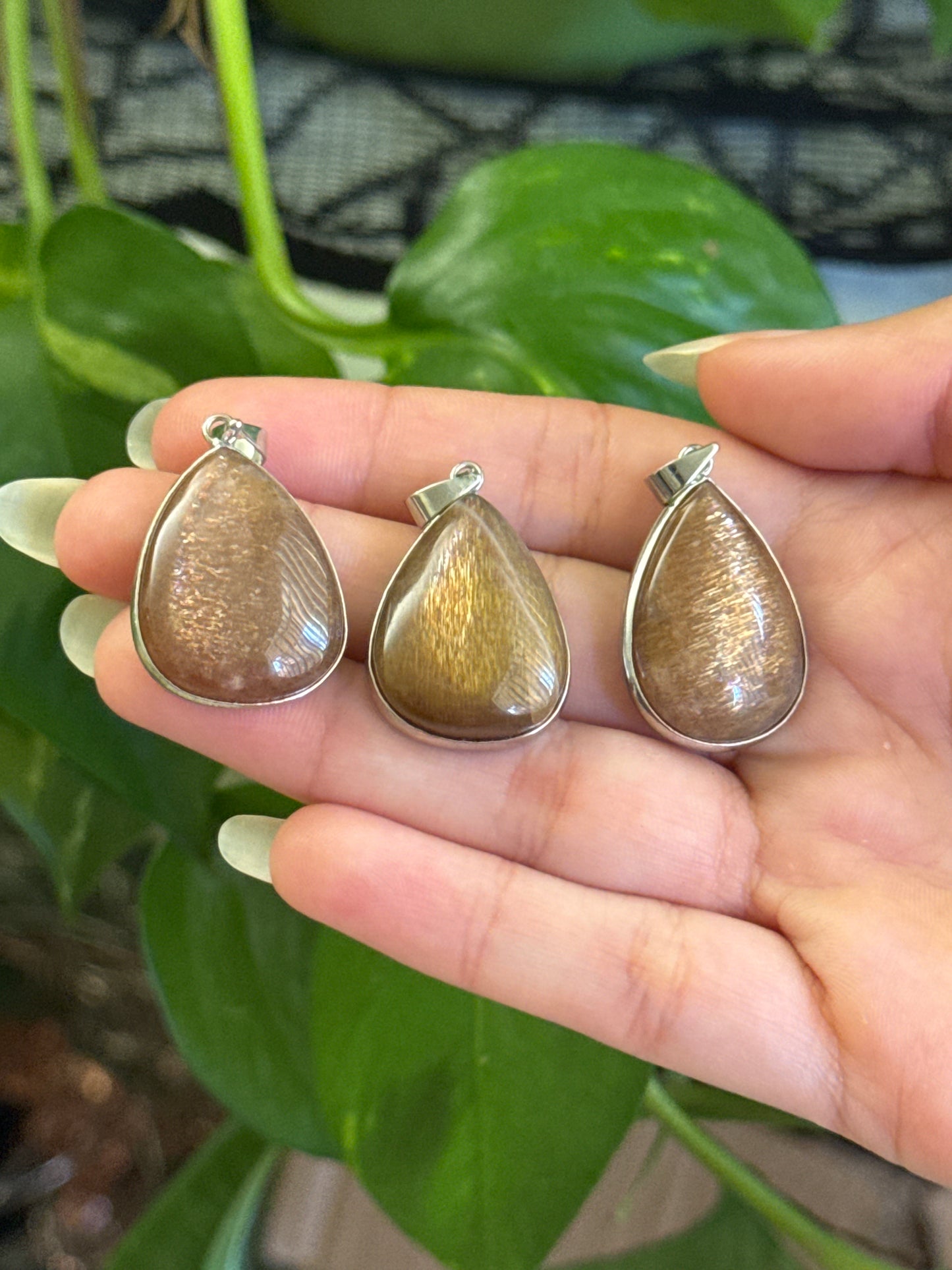 Cats Eye Sunstone Necklace