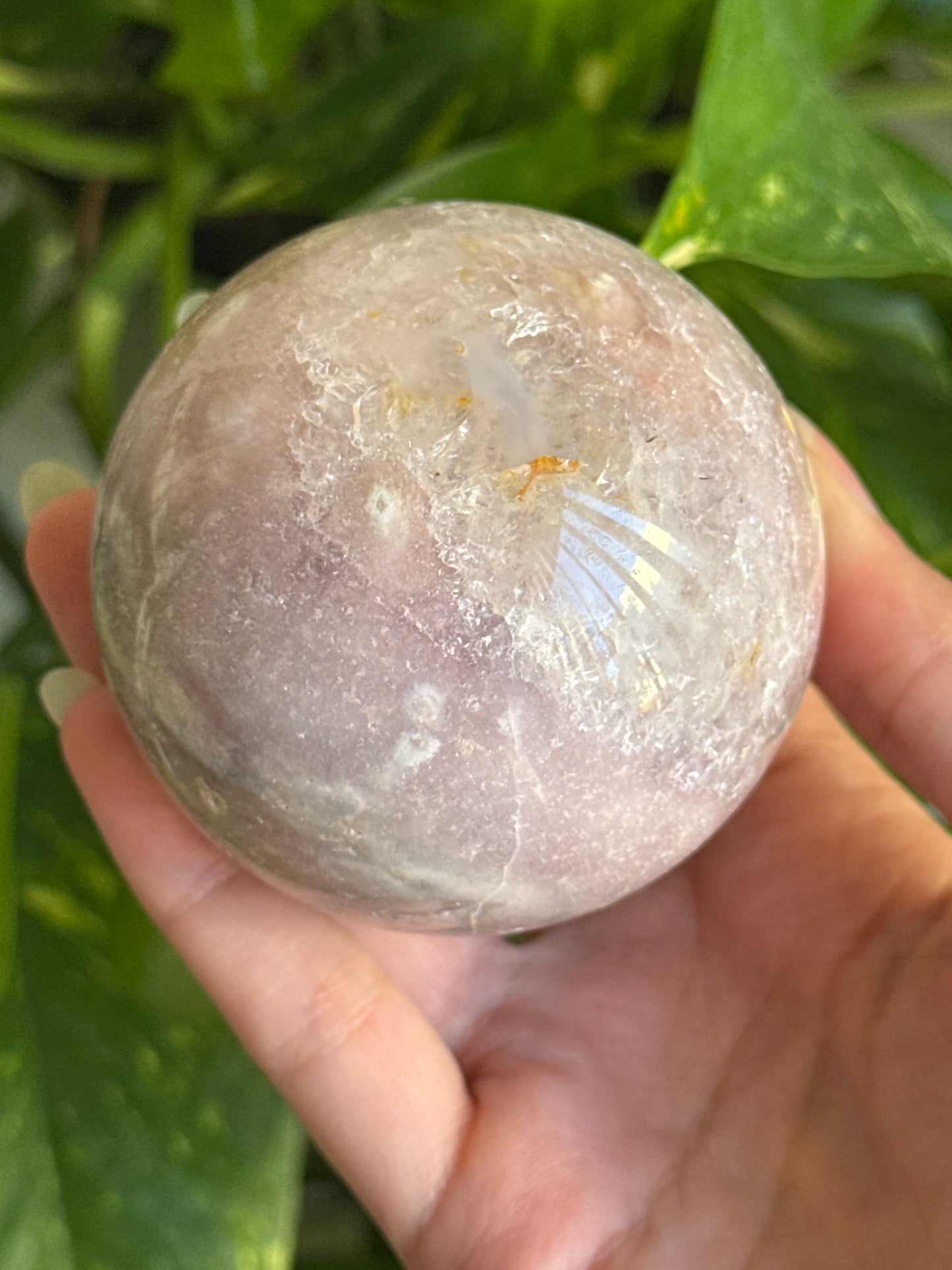 Pink Amethyst & Flower Agate Sphere 65mm