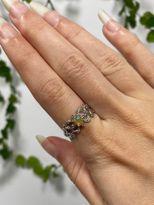 Opal Adjustable Ring