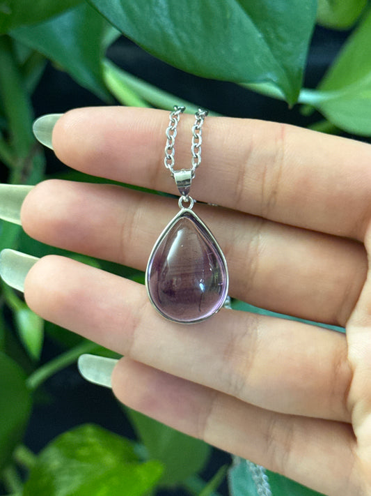 Fluorite Teardrop Necklace