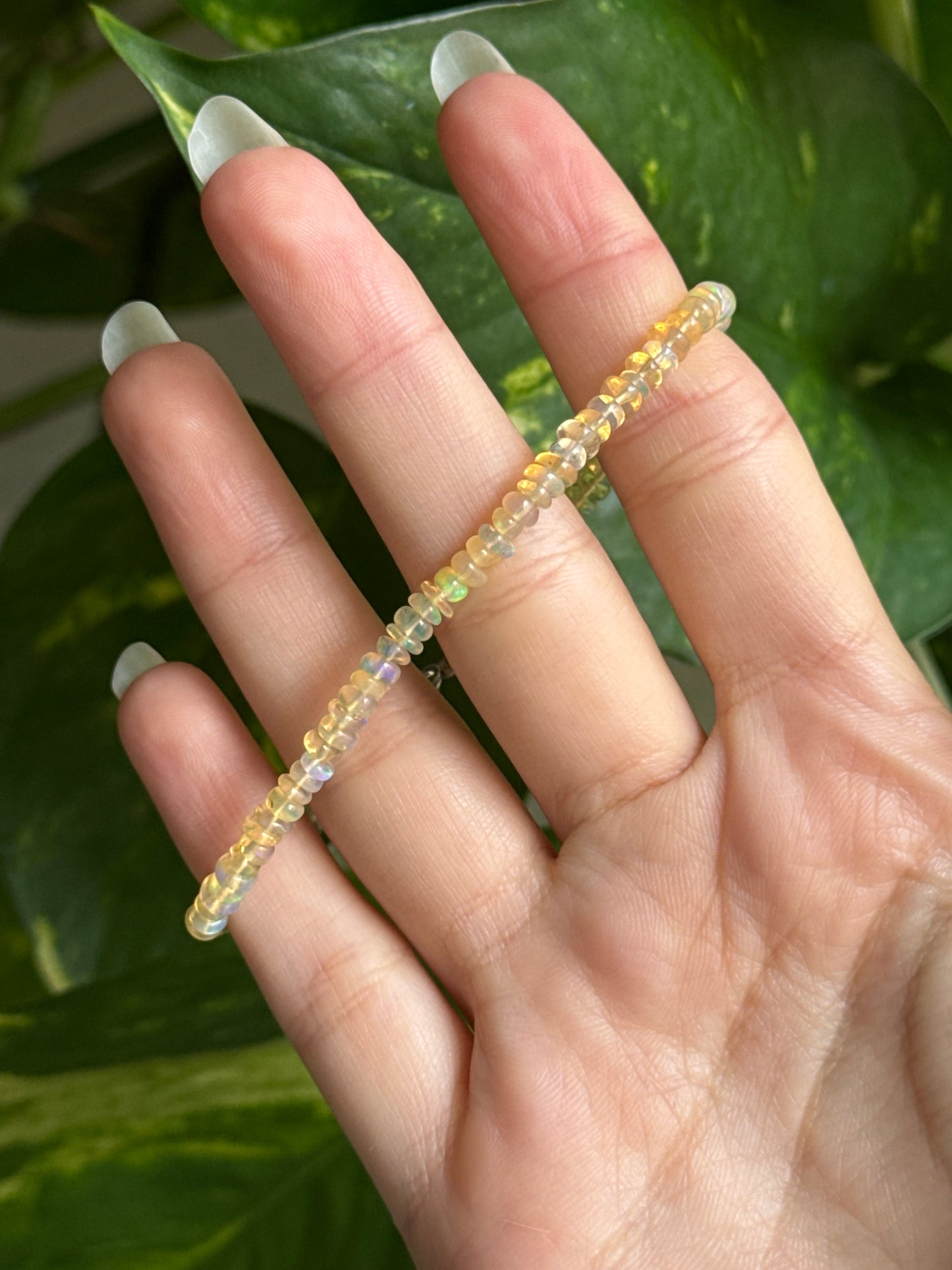 High Grade Ethiopian Opal 925 Silver Adjustable Bracelet