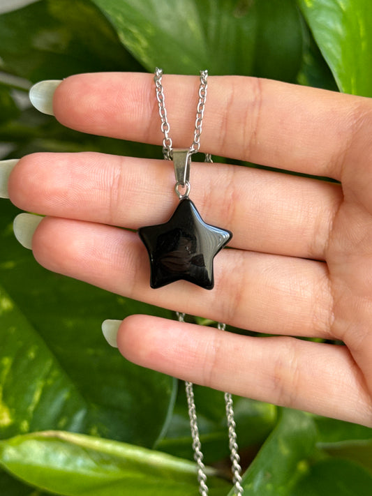 Obsidian Star Necklace