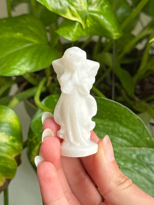 White Calcite Angel