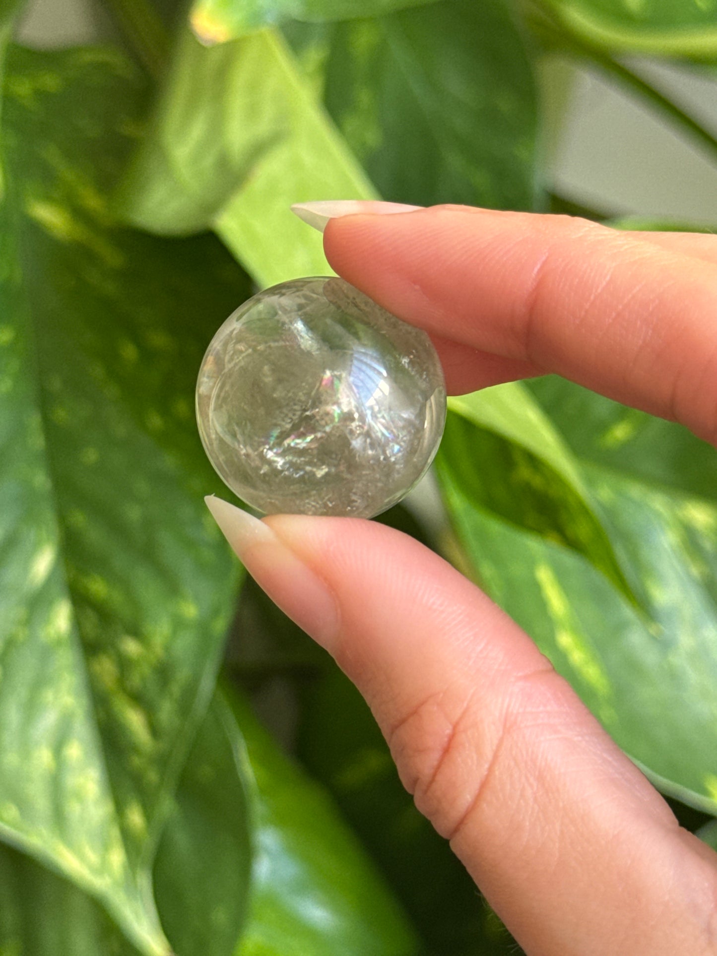 Prasiolite Rainbow Sphere | You Pick