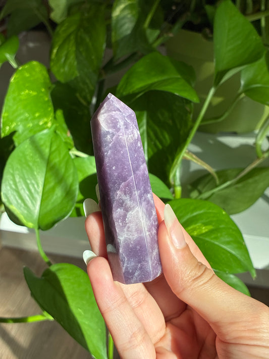 Beautiful Purple Lepidolite Tower