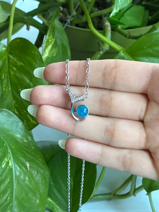 Blue Apatite Mermaid Tail Necklace
