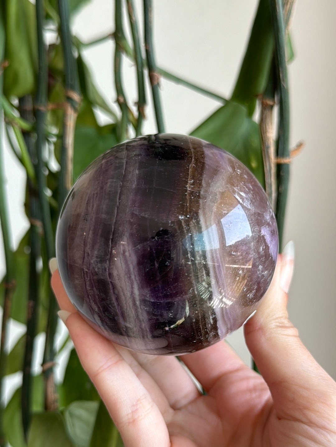 Large Silk Fluorite Sphere