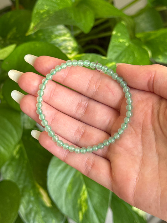 Dainty Green Strawberry Quartz Bracelet