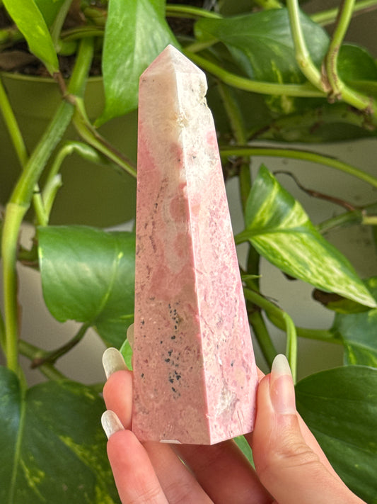 Bubblegum Rhodonite Tower