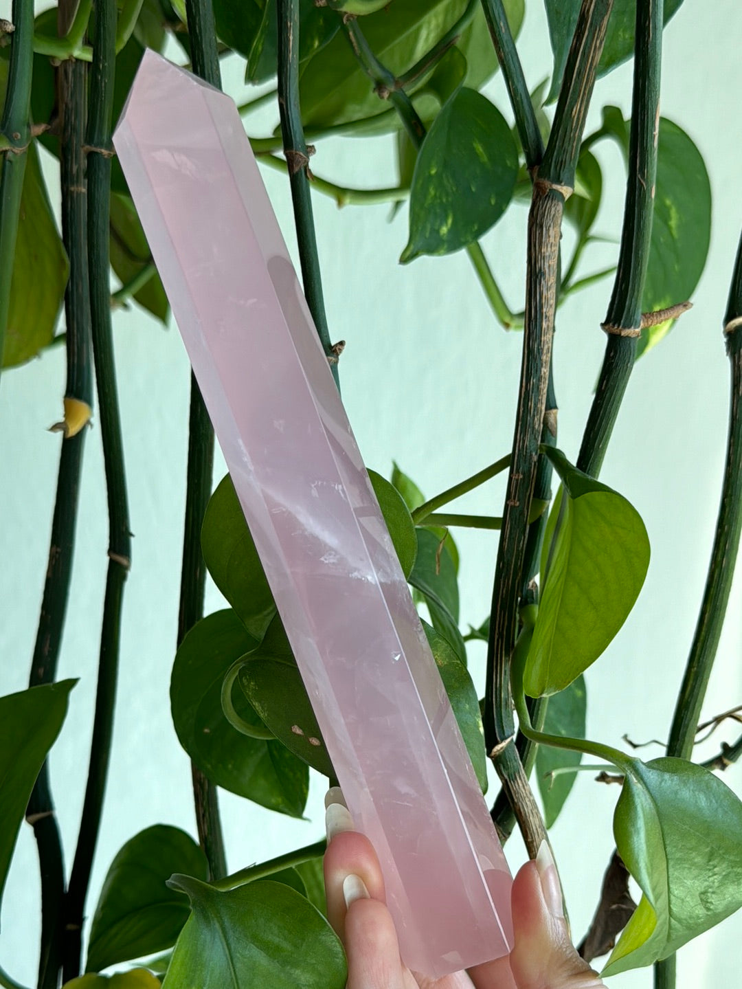 A. Gemmy Pink Rose Quartz Tower