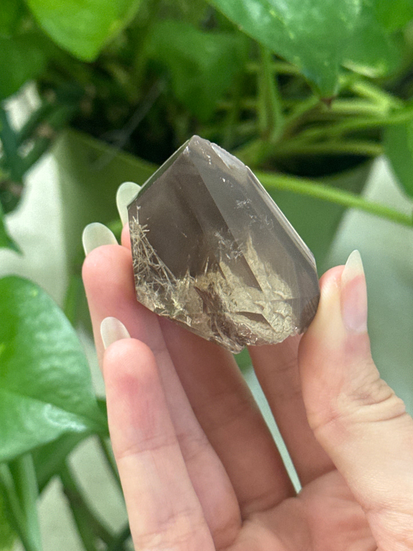 Moody Pink Lithium Freeform With Rutile Inclusions