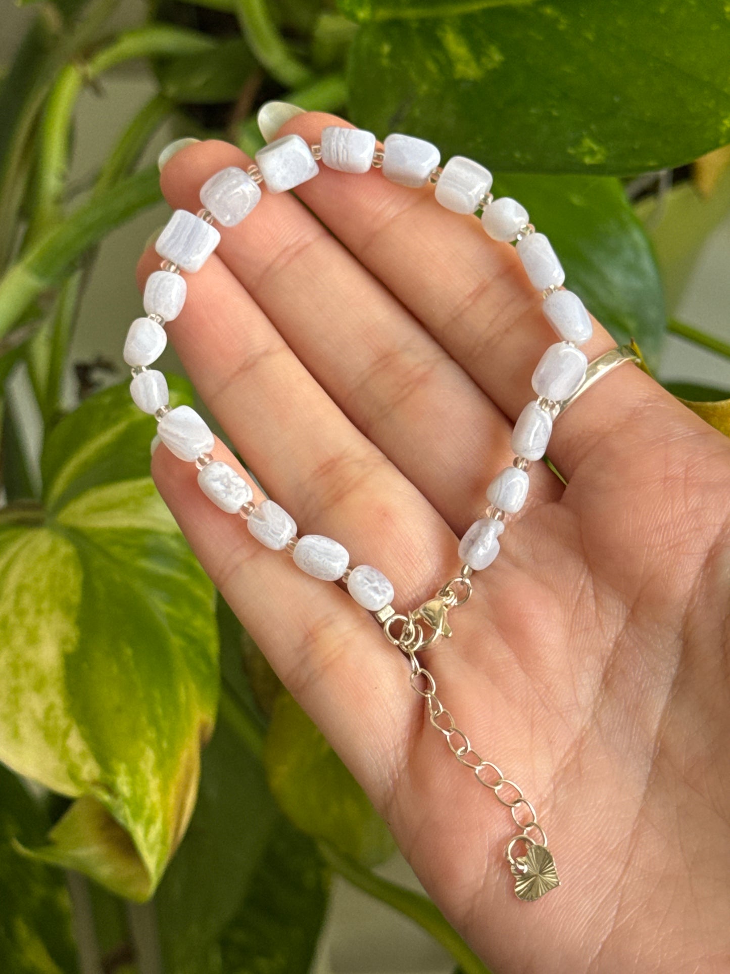 Blue Lace Agate Adjustable Bracelet