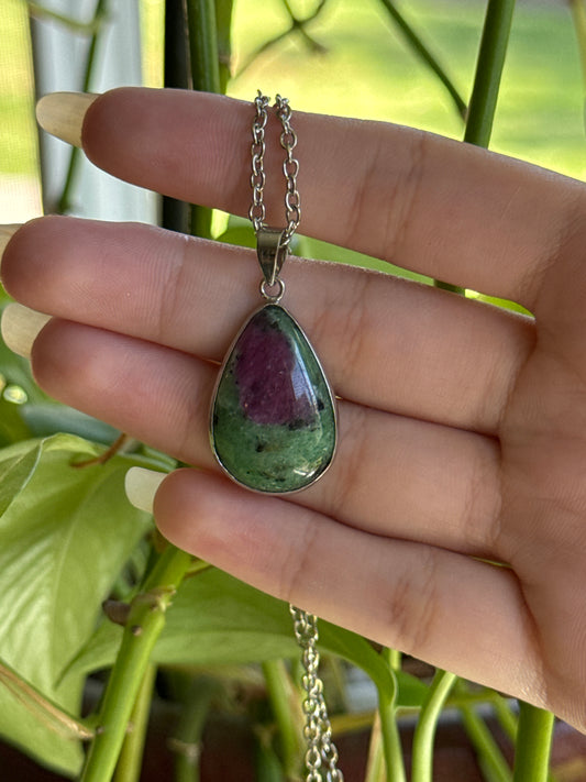 Ruby Zoisite Necklace A