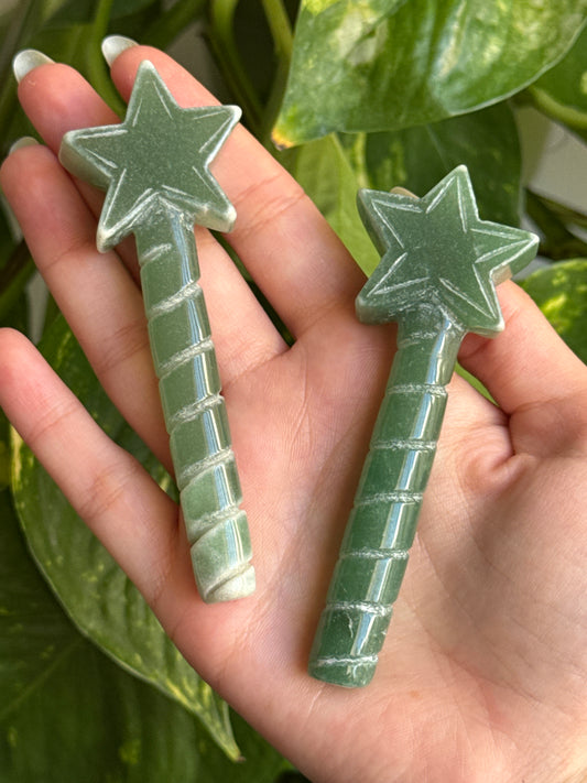 Green Aventurine Star Wand