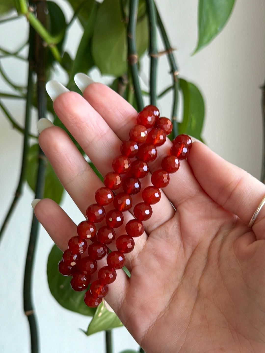 faceted carnelian bracelet