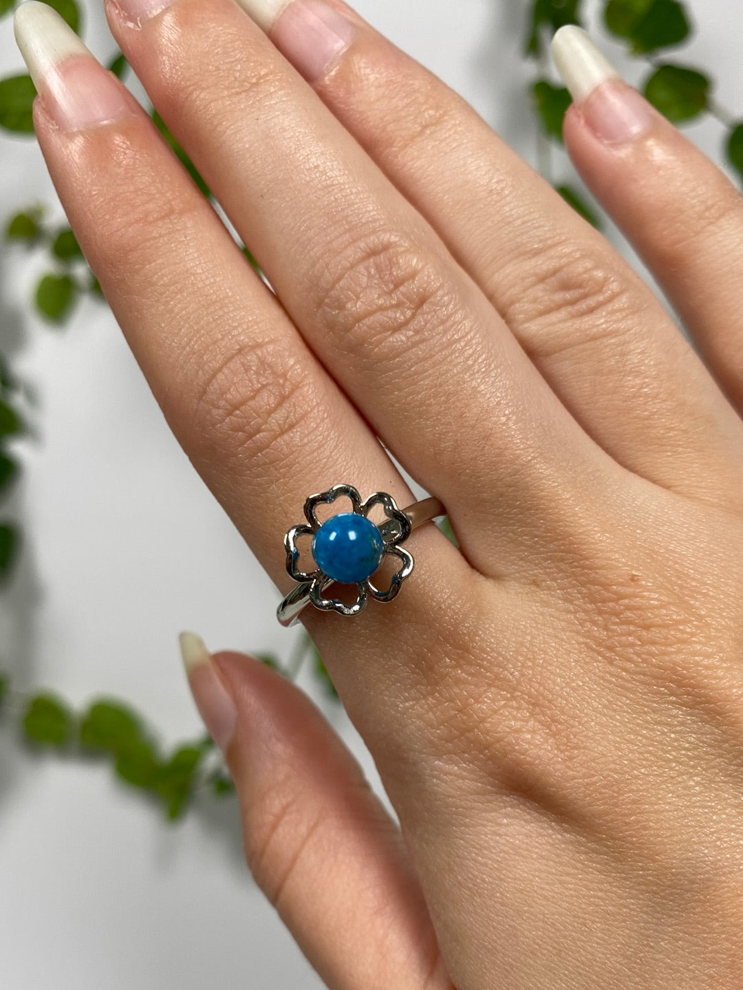 Blue Apatite Spinny Adjustable Ring